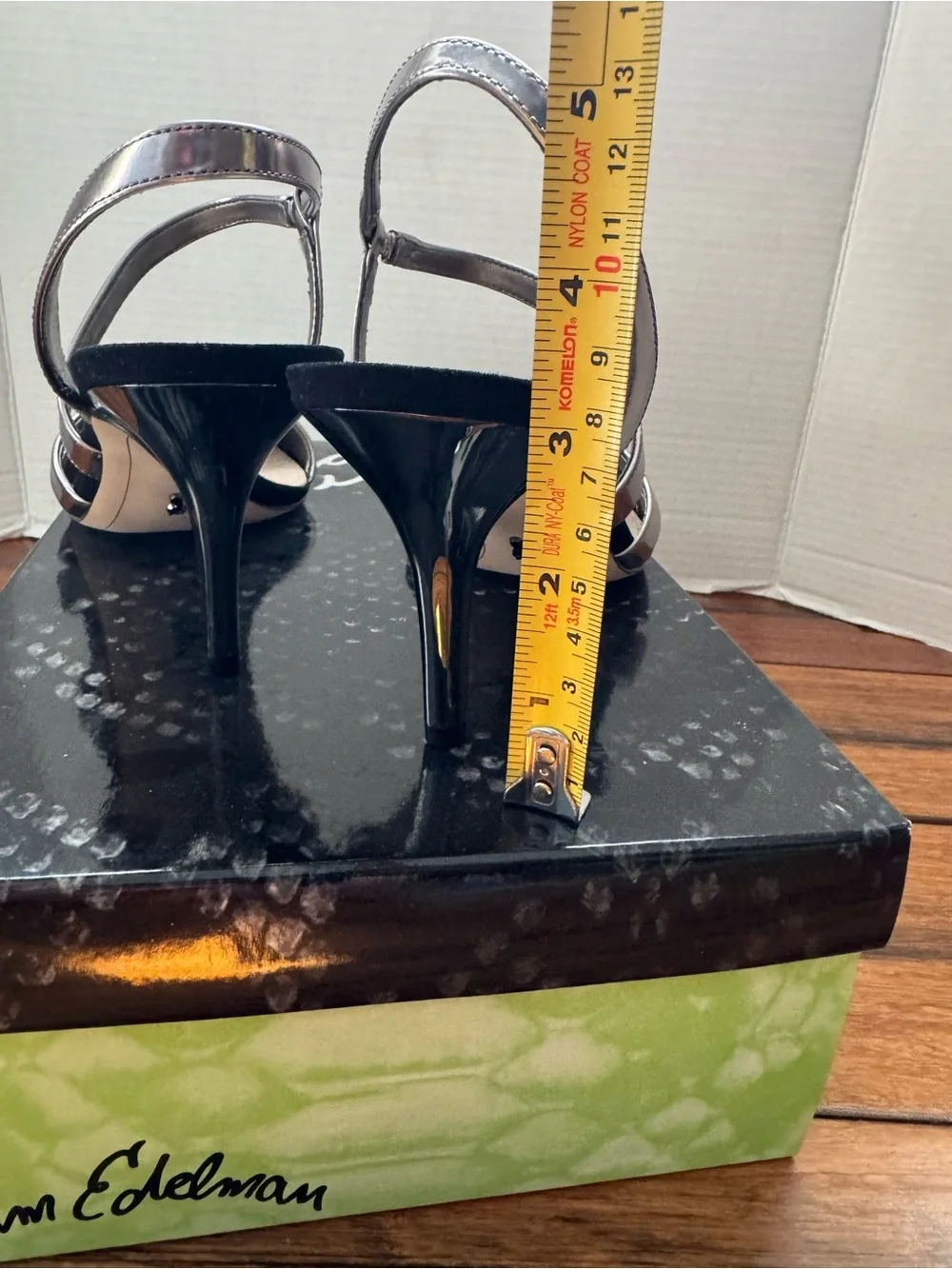 NIB Sam Edelman Othello Pewter Silver Leather Women’s Strappy Heels Size 8.5